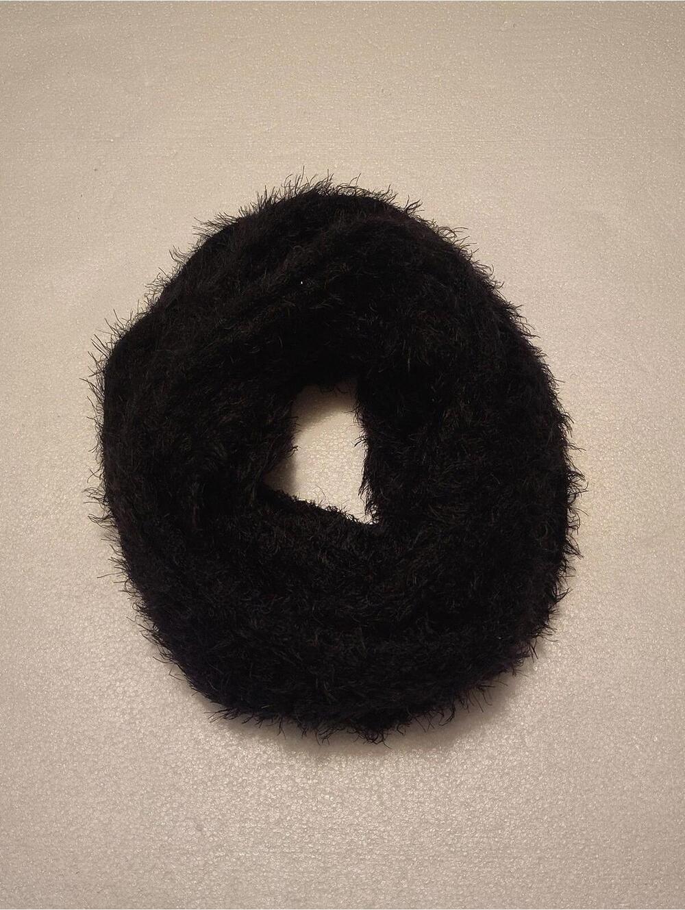 Bebe black fur scarf